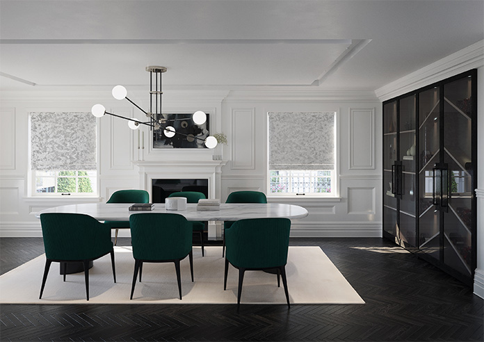 Crushed Velvet, Silver Grey - Roman Blind - Image 8